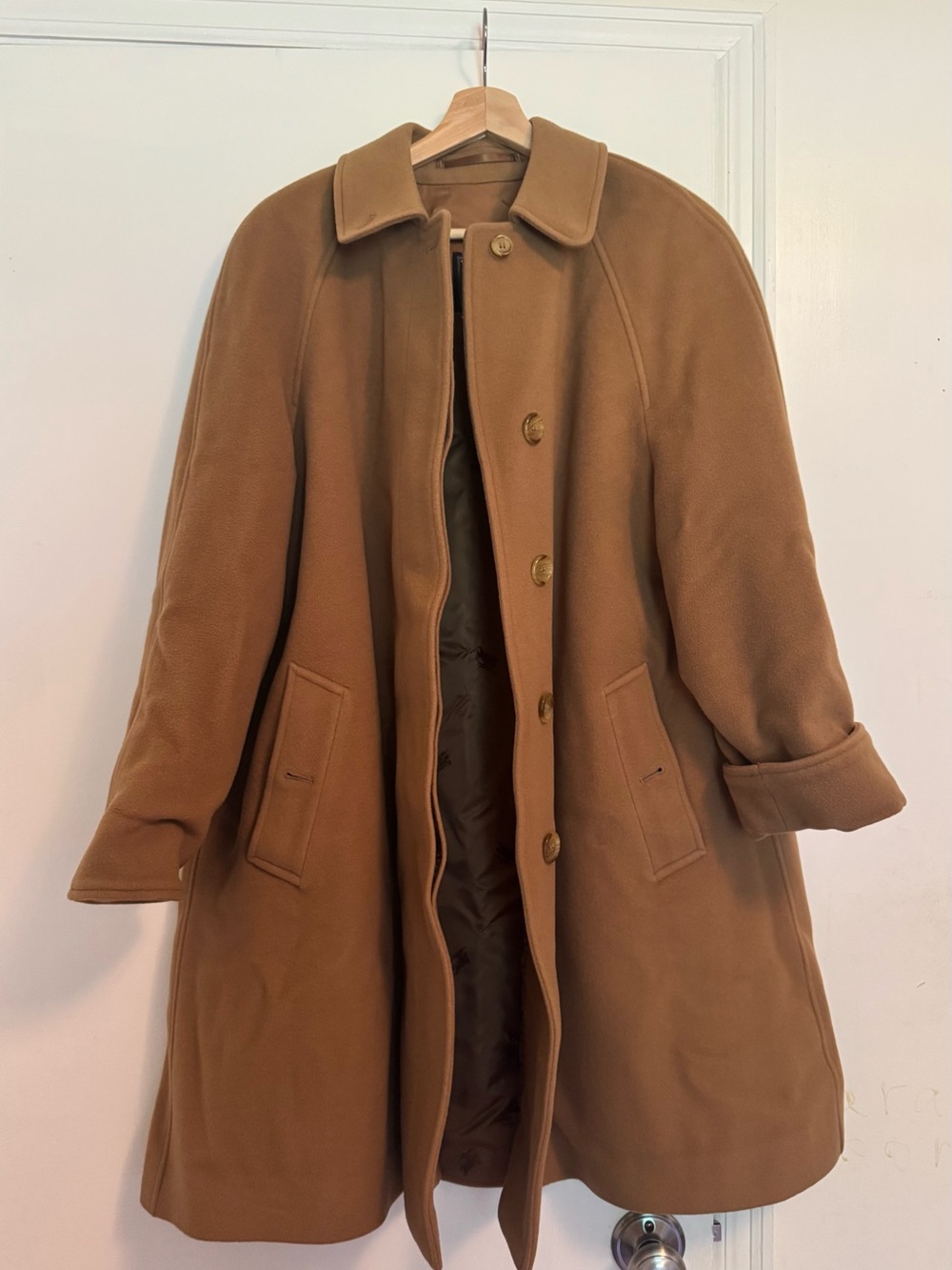Burberry Vintage Wool Women's Camel Coat - Made in England